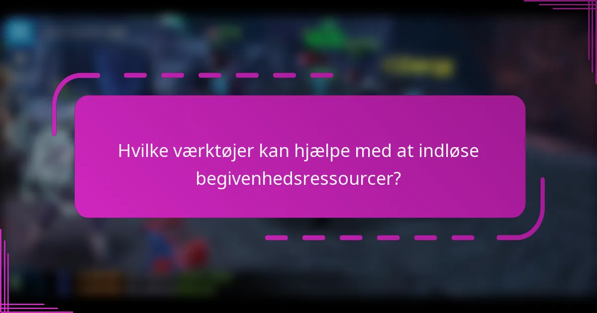 Hvilke værktøjer kan hjælpe med at indløse begivenhedsressourcer?