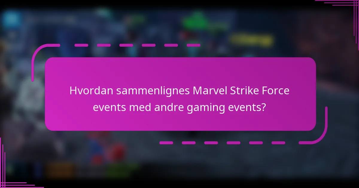 Hvordan sammenlignes Marvel Strike Force events med andre gaming events?